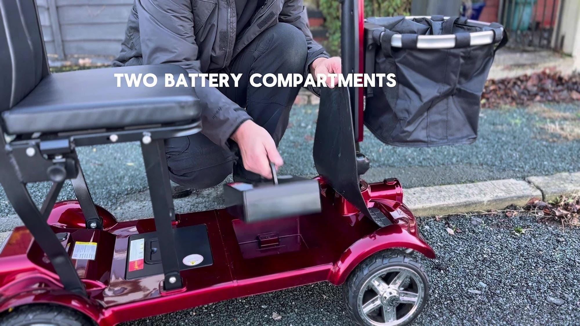 X7 Folding Mobility Scooter two battery compartments
